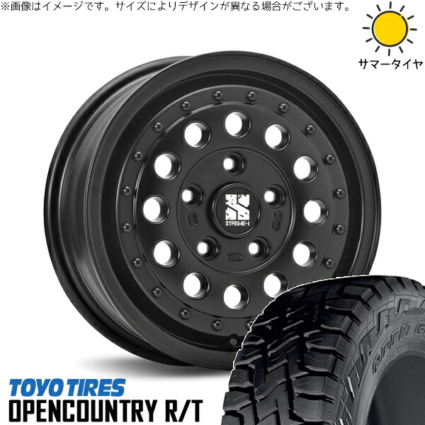 ハイエース専用 215/70R16 サマータイヤ ホイール 4本セット 新品 | トーヨータイヤ (TOYO TIRE) オープンカントリー R/T × エムエルジェイ (MLJ) エクストリームJ ラギッド サテンブラック 16インチ 6.5J +38 6穴139.7