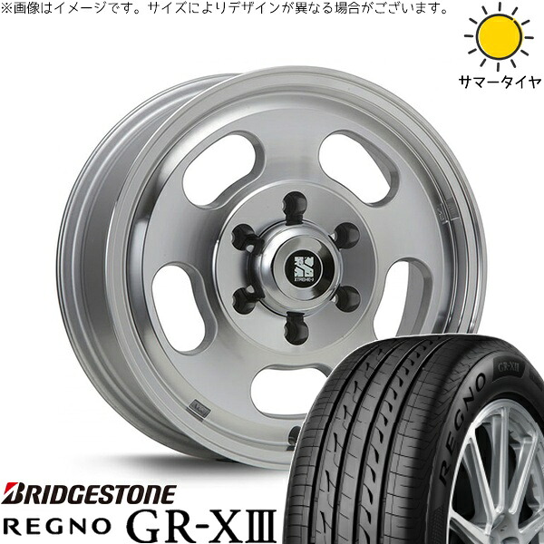 ハイエース専用 215/65R16 サマータイヤ ホイール 4本セット 新品 | ブリヂストン (BRIDGESTONE) レグノ GR-X3 RV &times; エムエルジェイ (MLJ) エクストリームJ D:SLOT シルバーポリッシュ 16インチ 6.5J +38 6穴139.7｜タイヤショップ オールテレーン