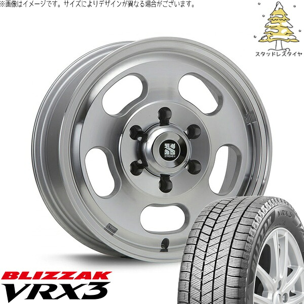 ハイエース専用 215/70R16 スタッドレスタイヤ ホイール 4本セット 新品 | ブリヂストン (BRIDGESTONE) ブリザック VRX3 (BLIZZAK VRX3) × エムエルジェイ (MLJ) エクストリームJ Dスロット シルバーポリッシュ 16インチ 6.5J +38 6穴139.7 102,410円