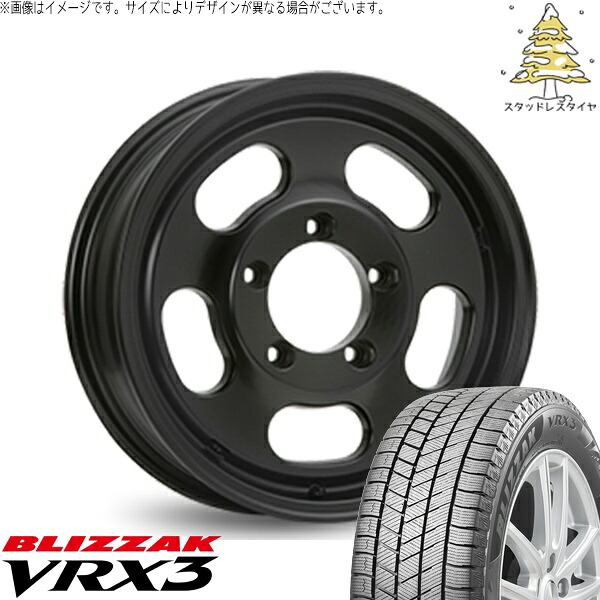 ジムニーシエラ 215/70R16 スタッドレスタイヤ ホイール 4本セット 新品 | ブリヂストン (BRIDGESTONE) ブリザック VRX3 (BLIZZAK VRX3) × エムエルジェイ (MLJ) エクストリームJ Dスロット サテンブラック 16インチ 5.5J ±0 5穴139.7