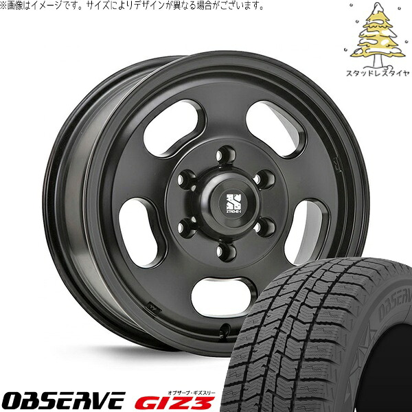 ハイエース専用 215/65R16 スタッドレスタイヤ ホイール 4本セット 新品 | トーヨータイヤ (TOYO TIRE) オブザーブ GIZ3 × エムエルジェイ (MLJ) エクストリームJ D:SLOT サテンブラック 16インチ 6.5J +38 6穴139.7|タイヤショップ オールテレーン