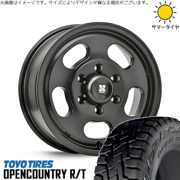 ハイエース専用 215/70R16 サマータイヤ ホイール 4本セット 新品 | トーヨータイヤ (TOYO TIRE) オープンカントリー R/T &times; エムエルジェイ (MLJ) エクストリームJ D:SLOT サテンブラック 16インチ 6.5J +38 6穴139.7｜タイヤショップ オールテレーン