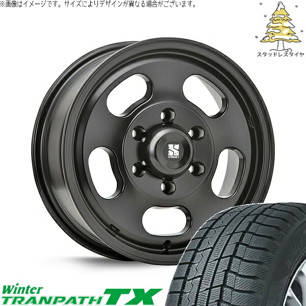 ハイエース専用 215/70R16 スタッドレスタイヤ ホイール 4本セット 新品 | トーヨータイヤ (TOYO) ウィンタートランパス TX (WinterTRANPATH TX) &times; エムエルジェイ (MLJ) エクストリームJ Dスロット サテンブラック 16インチ 6.5J +38 6穴139.7｜タイヤショップ オールテレーン