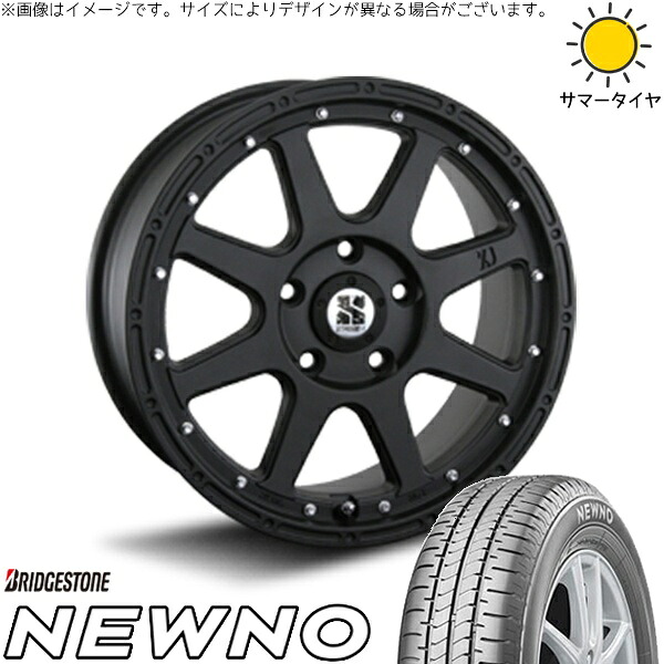 30アルファード 215/60R17 サマータイヤ ホイール 4本セット 新品 | ブリヂストン (BRIDGESTONE) ニューノ × エムエルジェイ (MLJ) エクストリームJ フラットブラック 17インチ 7.5J +38 5穴114.3|タイヤショップ オールテレーン