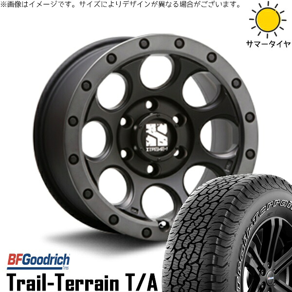 ハイラックスサーフ 265/65R17 サマータイヤ ホイール 4本セット 新品 | BFグッドリッチ (BF Goodrich) トレイルテレーン T/A × エムエルジェイ (MLJ) エクストリームJ XJ03 フラットブラックスモーク 17インチ 8J +20 6穴139.7|タイヤショップ オールテレーン