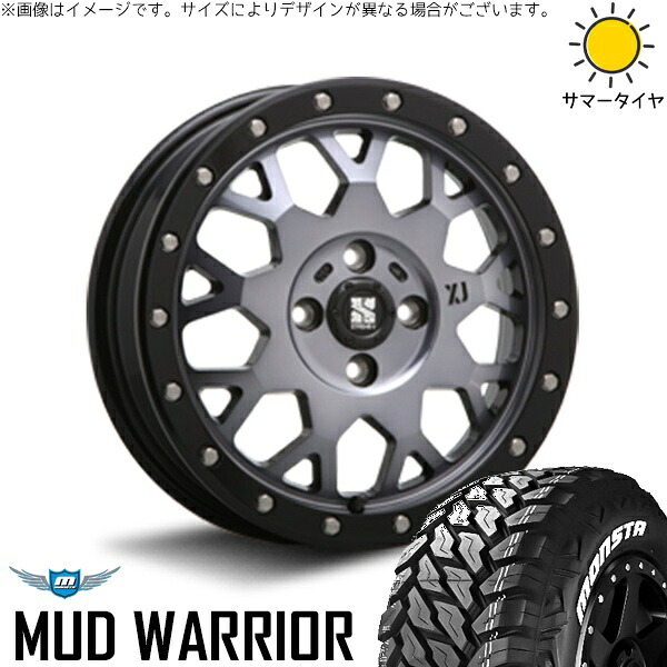 ライズ ロッキー ガソリン車 215/70R16 サマータイヤ ホイール 4本セット 新品 | モンスタタイヤ (MONSTA TYRE) マッドウォーリア × エムエルジェイ (MLJ) エクストリームJ XJ04 グロスブラックミルド/スモーク 16インチ 6.5J +38 4穴100