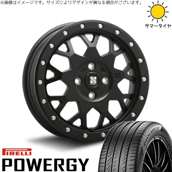ライズ ロッキー ガソリン車 195/65R16 サマータイヤ ホイール 4本セット 新品 | ピレリ (PIRELLI) パワジー × エムエルジェイ (MLJ) エクストリームJ XJ04 サテンブラック 16インチ 6.5J +38 4穴100