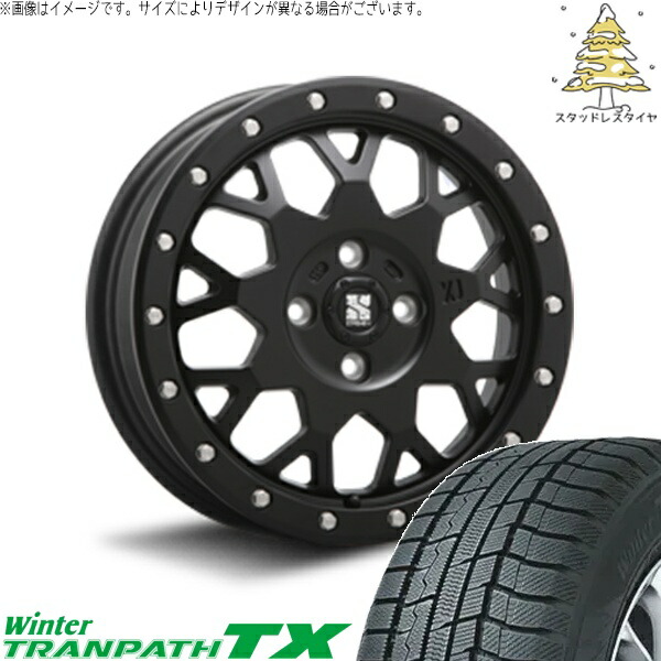 ライズ ロッキー ガソリン車 215/65R16 スタッドレスタイヤ ホイール 4本セット 新品 | トーヨータイヤ (TOYO) ウィンタートランパス TX (WinterTRANPATH TX) × エムエルジェイ (MLJ) エクストリームJ XJ04 サテンブラック 16インチ 6.5J +35 4穴100