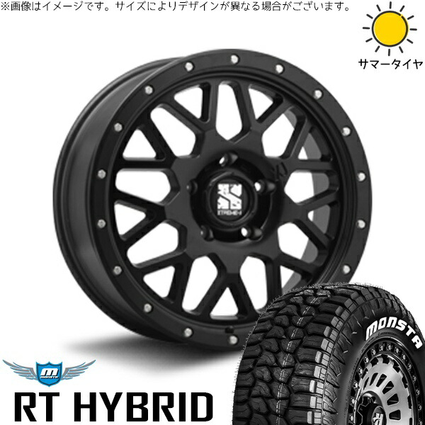 パジェロミニ 185/85R16 サマータイヤ ホイール 4本セット 新品 | モンスタタイヤ (MONSTA TYRE) RT ハイブリッド × エムエルジェイ (MLJ) エクストリームJ XJ04 サテンブラック 16インチ 7J +35 5穴114.3