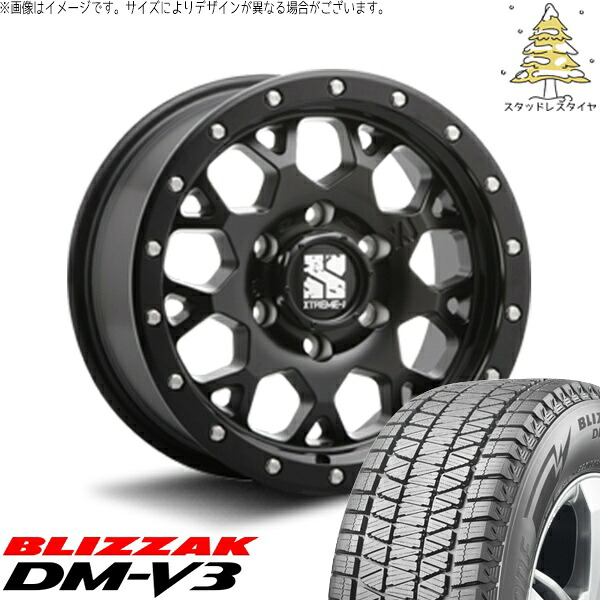 トライトン 265/70R17 スタッドレスタイヤ ホイール 4本セット 新品 | ブリヂストン (BRIDGESTONE) ブリザック DM-V3 (BLIZZAK DM-V3) × エムエルジェイ (MLJ) エクストリームJ XJ04 サテンブラック 17インチ 8J +20 6穴139.7|タイヤショップ オールテレーン