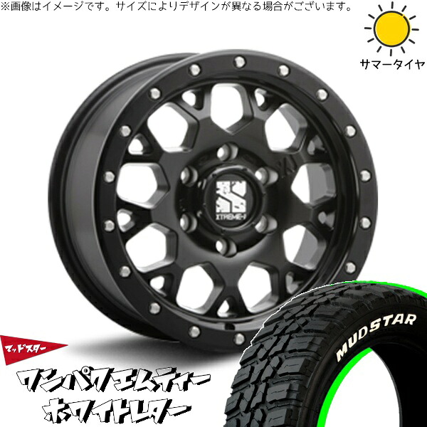 スズキ ジムニー JB64 JB23 JA22 JA12 185/85R16 サマータイヤ ホイール 4本セット 新品 | マッドスター (MUDSTAR) ワンパクMT × エムエルジェイ (MLJ) エクストリームJ XJ04 サテンブラック 16インチ 5.5J +22 5穴139.7