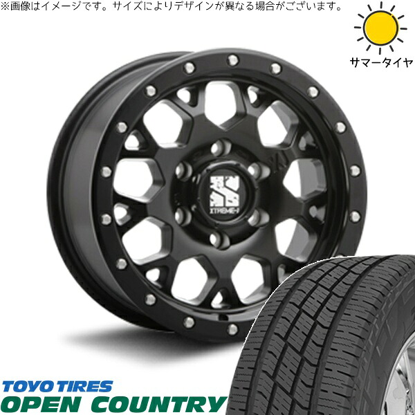 ハイエース専用 215/70R16 サマータイヤ ホイール 4本セット 新品 | トーヨータイヤ (TOYO TIRE) オープンカントリー H/T2 × エムエルジェイ (MLJ) エクストリームJ XJ04 サテンブラック 16インチ 6.5J +38 6穴139.7|タイヤショップ オールテレーン