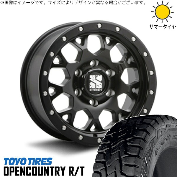スズキ ジムニー JB64 JB23 JA22 JA12 215/70R16 サマータイヤ ホイール 4本セット 新品 | トーヨータイヤ (TOYO TIRE) オープンカントリー R/T × エムエルジェイ (MLJ) エクストリームJ XJ04 サテンブラック 16インチ 5.5J +22 5穴139.7|タイヤショップ オールテレーン
