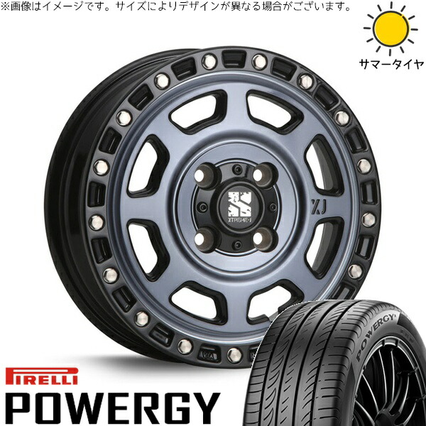 タフト リフトアップ 175/65R15 サマータイヤ ホイール 4本セット 新品 | ピレリ (PIRELLI) パワジー × エムエルジェイ (MLJ) エクストリームJ XJ07 グロスブラックミルド/インディゴ 15インチ 4.5J +43 4穴100|タイヤショップ オールテレーン