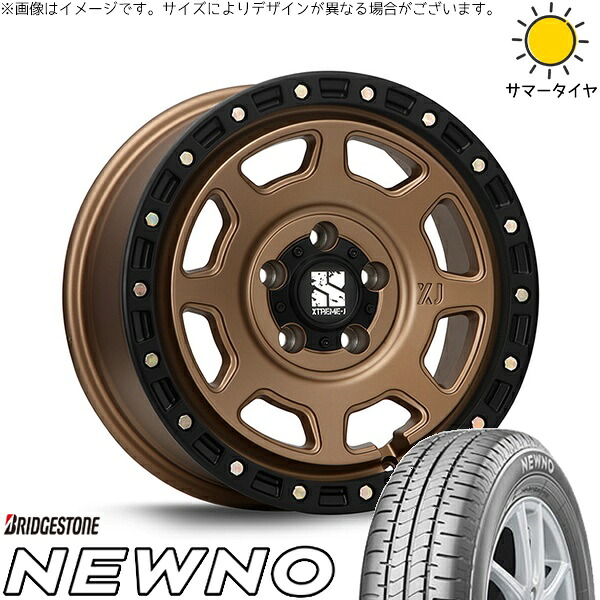 30アルファード 215/65R16 サマータイヤ ホイール 4本セット 新品 | ブリヂストン (BRIDGESTONE) ニューノ × エムエルジェイ (MLJ) エクストリームJ XJ07 マットブロンズ/ブラックリム 16インチ 7J +35 5穴114.3