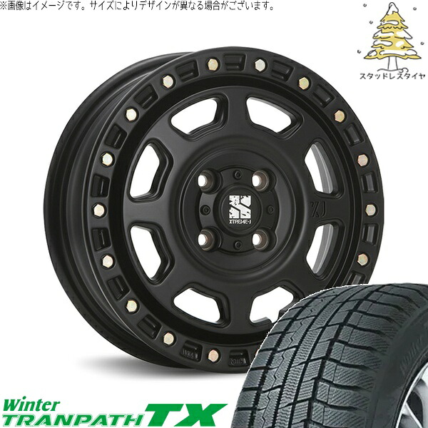 タンク ルーミー トール 165/65R14 スタッドレスタイヤ ホイール 4本セット 新品 | トーヨータイヤ (TOYO) ウィンタートランパス TX (WinterTRANPATH TX) × エムエルジェイ (MLJ) エクストリームJ XJ07 サテンブラック 14インチ 5J +30 4穴100|タイヤショップ オールテレーン