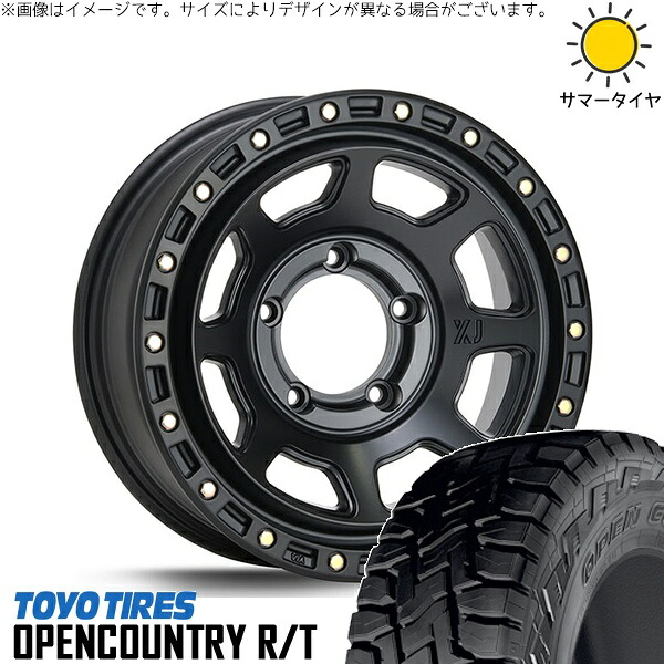 ジムニーシエラ 215/70R16 サマータイヤ ホイール 4本セット 新品 | トーヨータイヤ (TOYO TIRE) オープンカントリー R/T × エムエルジェイ (MLJ) エクストリームJ XJ07 サテンブラック 16インチ 6J -5 5穴139.7