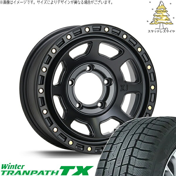 スズキ ジムニー JB64 JB23 JA22 JA12 215/70R16 スタッドレスタイヤ ホイール 4本セット 新品 | トーヨータイヤ (TOYO) ウィンタートランパス TX (WinterTRANPATH TX) &times; エムエルジェイ (MLJ) エクストリームJ XJ07 サテンブラック 16インチ 5.5J +20 5穴139.7｜タイヤショップ オールテレーン