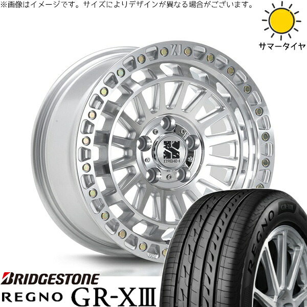 プリウスα 225/40R18 サマータイヤ ホイール 4本セット 新品 | ブリヂストン (BRIDGESTONE) レグノ GR-X3 × エムエルジェイ (MLJ) XTREME-J XJ08 グロスマシンド 18インチ 8J +40 5穴114.3