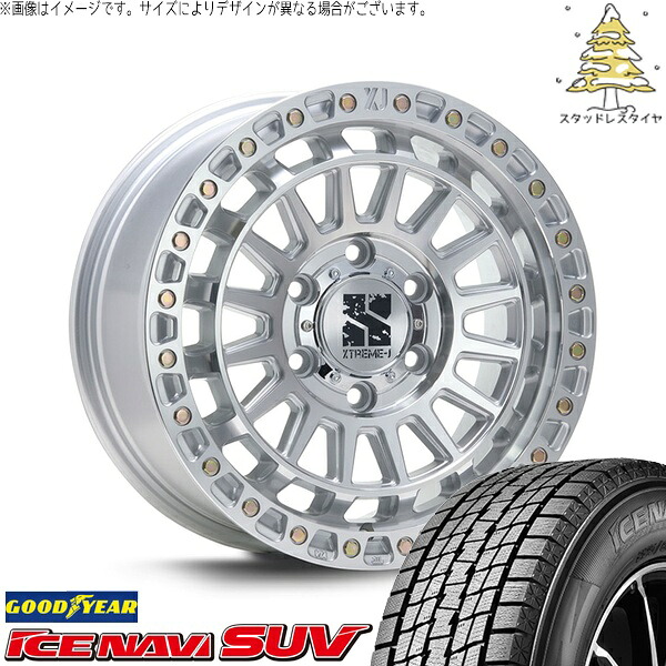 トライトン 265/70R17 スタッドレスタイヤ ホイール 4本セット 新品 | グッドイヤー (GOODYEAR) アイスナビ SUV (ICENAVI SUV) × エムエルジェイ (MLJ) エクストリームJ XJ08 グロスマシンド 17インチ 8J +20 6穴139.7