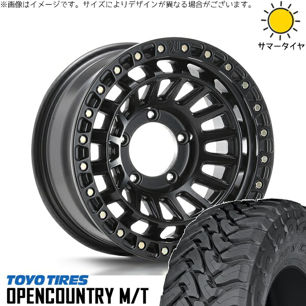 スズキ ジムニー JB64 JB23 JA22 JA12 225/75R16 サマータイヤ ホイール 4本セット 新品 | トーヨータイヤ (TOYO TIRE) オープンカントリー M/T × エムエルジェイ (MLJ) XTREME-J XJ08 サテンブラック 16インチ 5.5J +20 5穴139.7