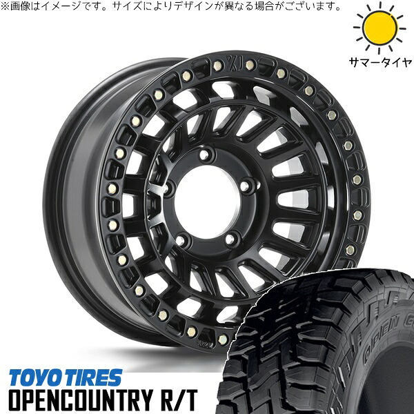 ジムニーシエラ 215/70R16 サマータイヤ ホイール 4本セット 新品 | トーヨータイヤ (TOYO TIRE) オープンカントリー R/T × エムエルジェイ (MLJ) XTREME-J XJ08 サテンブラック 16インチ 6J -5 5穴139.7