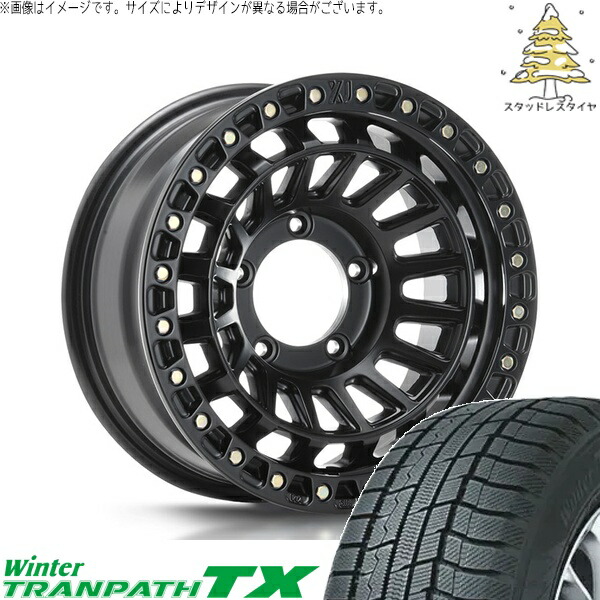スズキ ジムニー JB64 JB23 JA22 JA12 215/70R16 スタッドレスタイヤ ホイール 4本セット 新品 | トーヨータイヤ (TOYO) ウィンタートランパス TX (WinterTRANPATH TX) &times; エムエルジェイ (MLJ) エクストリームJ XJ08 サテンブラック 16インチ 5.5J +20 5穴139.7｜タイヤショップ オールテレーン 102,025円