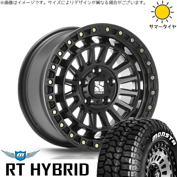 パジェロミニ 185/85R16 サマータイヤ ホイール 4本セット 新品 | モンスタタイヤ (MONSTA TYRE) RT ハイブリッド × エムエルジェイ (MLJ) XTREME-J XJ08 サテンブラック 16インチ 7J +35 5穴114.3