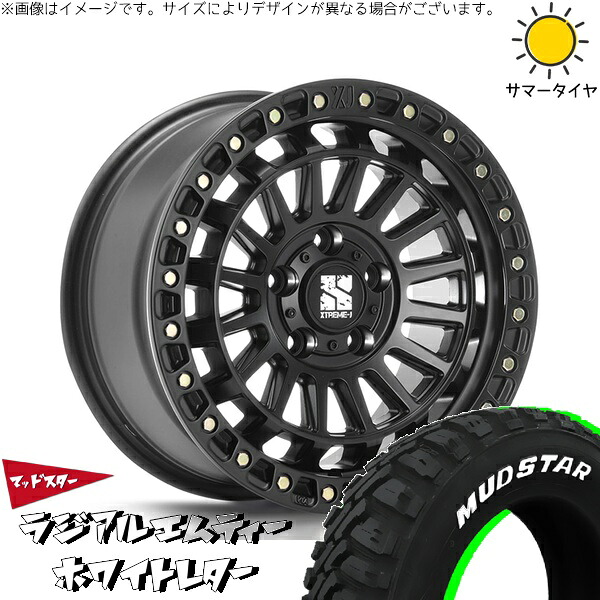 プリスウα 215/60R16 サマータイヤ ホイール 4本セット 新品 | マッドスター (MUDSTAR) ラジアル M/T (RADIAL M/T) × エムエルジェイ (MLJ) エクストリームJ XJ08 サテンブラック 16インチ 7J +35 5穴114.3