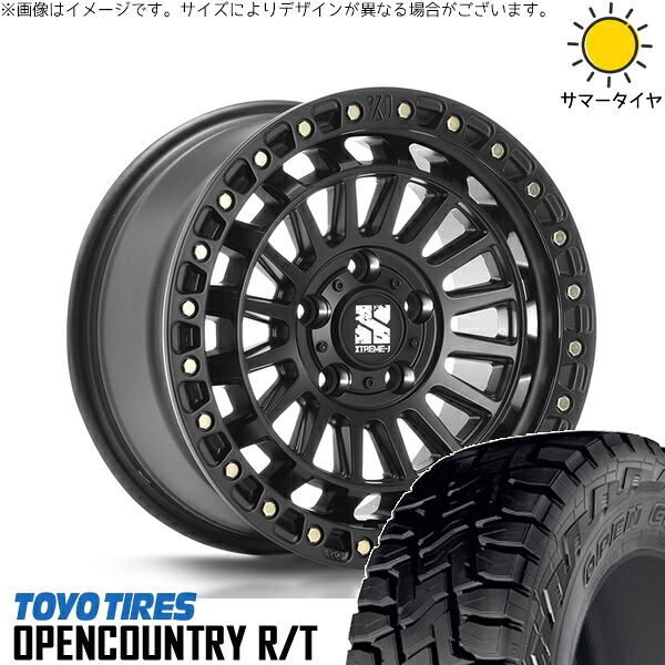 カローラクロス 215/70R16 サマータイヤ ホイール 4本セット 新品 | トーヨータイヤ (TOYO TIRE) オープンカントリー R/T × エムエルジェイ (MLJ) XTREME-J XJ08 サテンブラック 16インチ 7J +35 5穴114.3