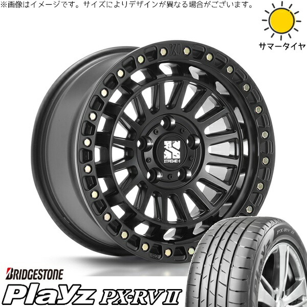 リーフ ルミオン 215/45R17 サマータイヤ ホイール 4本セット 新品 | ブリヂストン (BRIDGESTONE) プレイズ PX-RV2 × エムエルジェイ (MLJ) XTREME-J XJ08 サテンブラック 17インチ 7.5J +42 5穴114.3|タイヤショップ オールテレーン