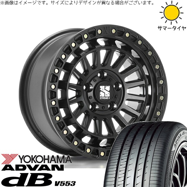 プリウスα 225/40R18 サマータイヤ ホイール 4本セット 新品 | ヨコハマタイヤ (YOKOHAMA) アドバン デシベル V553 × エムエルジェイ (MLJ) XTREME-J XJ08 サテンブラック 18インチ 8J +40 5穴114.3
