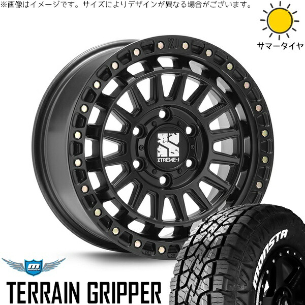ハイラックスサーフ 265/65R17 サマータイヤ ホイール 4本セット 新品 | モンスタタイヤ (MONSTA TYRE) テレーングリッパー × エムエルジェイ (MLJ) XTREME-J XJ08 サテンブラック 17インチ 8J +20 6穴139.7