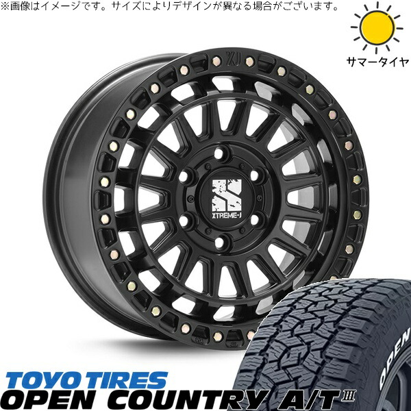 ランドクルーザー 265/65R18 サマータイヤ ホイール 4本セット 新品 | トーヨータイヤ (TOYO TIRE) オープンカントリー A/T3 &times; エムエルジェイ (MLJ) XTREME-J XJ08 サテンブラック 18インチ 8J +50 6穴139.7｜タイヤショップ オールテレーン
