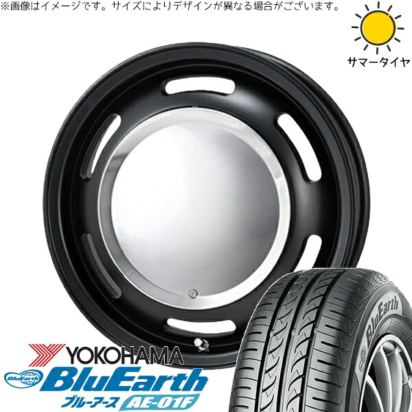 アクア カローラフィールダー 175/65R15 サマータイヤ ホイール 4本セット 新品 | ヨコハマタイヤ (YOKOHAMA) ブルーアース AE-01F × パンドラ (PANDORA) ラグテック ネオムーン2 マットブラック 15インチ 6J +44 4穴100