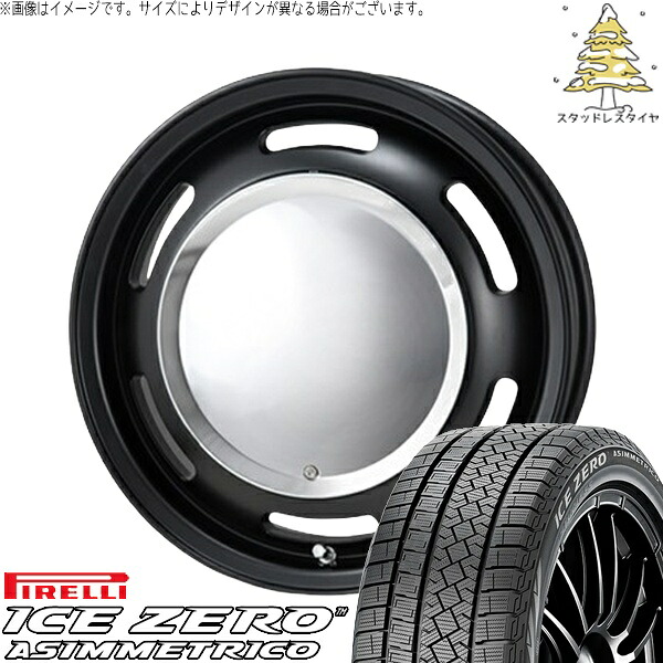 トヨタ シエンタ 170系 185/60R15 スタッドレスタイヤ ホイール 4本セット 新品 | ピレリ (PIRELLI) アイスゼロアシンメトリコ (ICEZERO ASIMMETRICO) × パンドラ (PANDORA) ラグテック ネオムーン2 マットブラック 15インチ 6J +33 5穴100