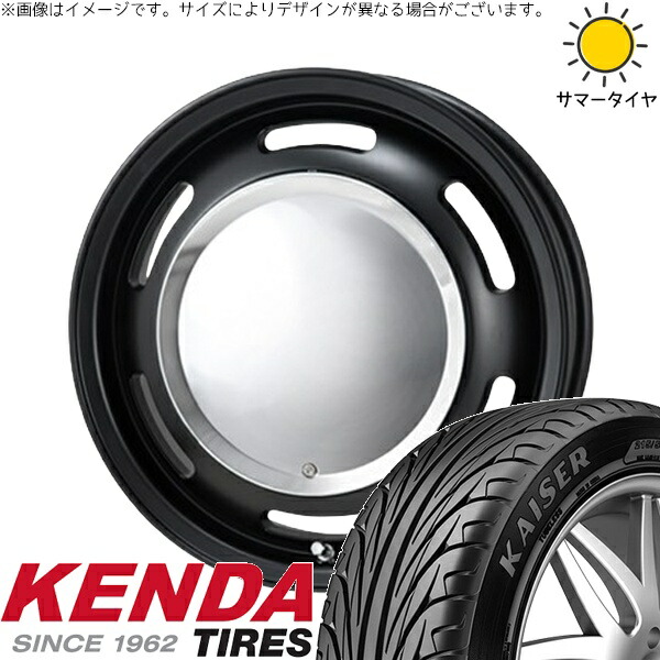 フィット マーチ 185/55R15 サマータイヤ ホイール 4本セット 新品 | ケンダ (KENDA) カイザー KR20 × パンドラ (PANDORA) ラグテック ネオムーン2 マットブラック 15インチ 6J +44 4穴100