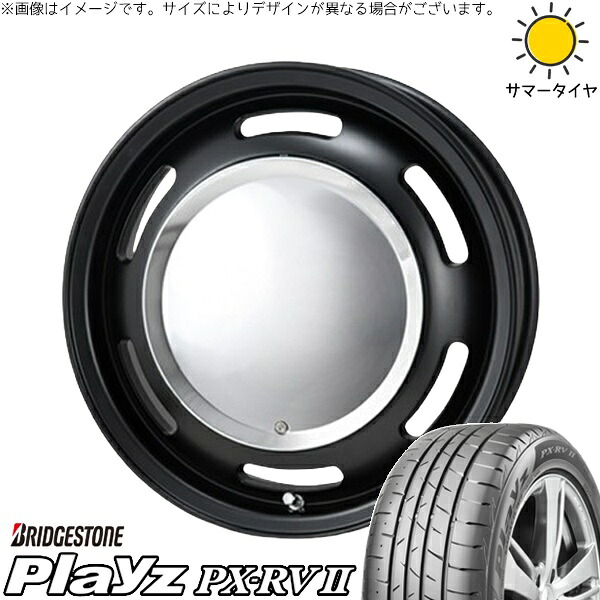 ノートオーラ 195/65R15 サマータイヤ ホイール 4本セット 新品 | ブリヂストン (BRIDGESTONE) プレイズ PX-RV2 × パンドラ (PANDORA) ラグテック ネオムーン2 マットブラック 15インチ 6J +44 4穴100
