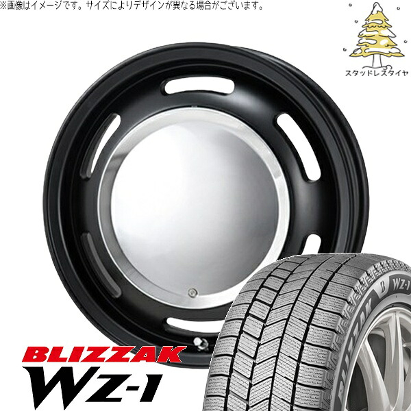 ソリオ MA26 MA36 デリカ 165/70R14 スタッドレスタイヤ ホイール 4本セット 新品 | ブリヂストン (BRIDGESTONE) ブリザック WZ-1 (BLIZZAK WZ-1) × パンドラ (PANDORA) ラグテック ネオムーン2 マットブラック 14インチ 4.5J +43 4穴100