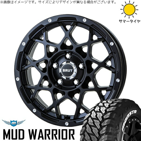 ZR-V クロストレック 215/70R16 サマータイヤ ホイール 4本セット 新品 | モンスタタイヤ (MONSTA TYRE) マッドウォーリア × トライスター (TRISTAR) ブルート BR-55 ミルドサティンブラック 16インチ 6.5J +35 5穴114.3サマータイヤ・ホイールセット