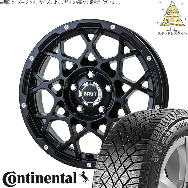 ZR-V クロストレック 215/70R16 スタッドレスタイヤ ホイール 4本セット 新品 | コンチネンタル (Continental) バイキングコンタクト7 × トライスター (TRISTAR) ブルート BR-55 ミルドサティンブラック 16インチ 6.5J +35 5穴114.3|タイヤショップ オールテレーン