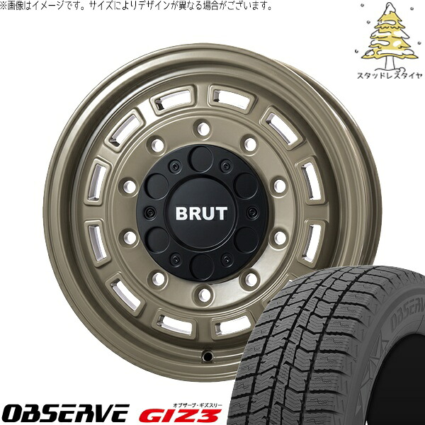 ハイエース専用 215/65R16 スタッドレスタイヤ ホイール 4本セット 新品 | トーヨータイヤ (TOYO TIRE) オブザーブ GIZ3 × トライスター (TRISTAR) ブルート BR-70 ベージュ 16インチ 6.5J +38 6穴139.7|タイヤショップ オールテレーン