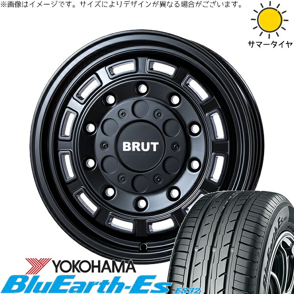 ハイエース専用 215/65R16 サマータイヤ ホイール 4本セット 新品 | ヨコハマタイヤ (YOKOHAMA) ブルーアース ES32 &times; トライスター (TRISTAR) ブルート BR-70 ミリタリーブラック 16インチ 6.5J +38 6穴139.7｜タイヤショップ オールテレーン