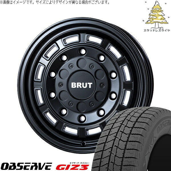 XV フォレスター 215/65R16 スタッドレスタイヤ ホイール 4本セット 新品 | トーヨータイヤ (TOYO TIRE) オブザーブ GIZ3 × トライスター (TRISTAR) ブルート BR-70 ミリタリーブラック 16インチ 6.5J +30 5穴100|タイヤショップ オールテレーン