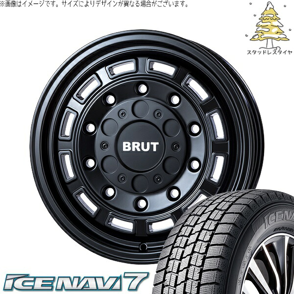 シエンタ リフトアップ 205/60R16 スタッドレスタイヤ ホイール 4本セット 新品 | グッドイヤー (GOODYEAR) アイスナビ7 &times; トライスター (TRISTAR) ブルート BR-70 ミリタリーブラック 16インチ 6.5J +30 5穴100｜タイヤショップ オールテレーン 109,010円