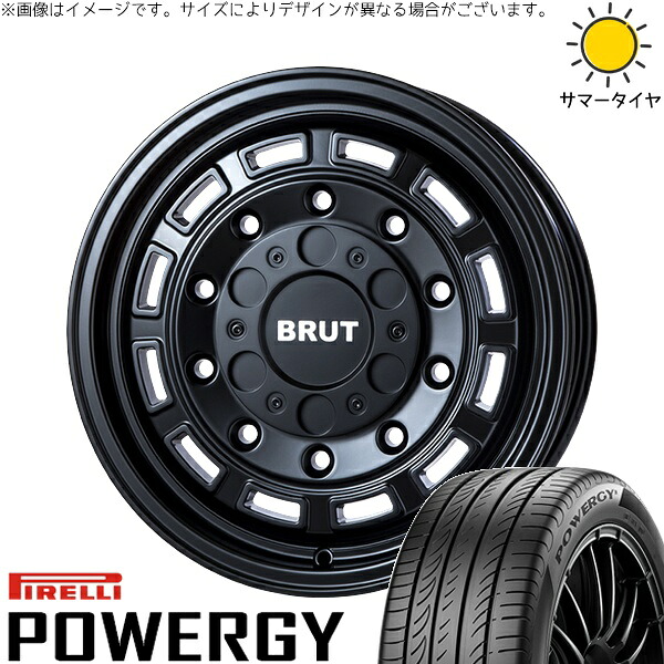 10系 シエンタ 195/65R16 サマータイヤ ホイール 4本セット 新品 | ピレリ (PIRELLI) パワジー × トライスター (TRISTAR) ブルート BR-70 ミリタリーブラック 16インチ 6.5J +30 5穴100|タイヤショップ オールテレーン