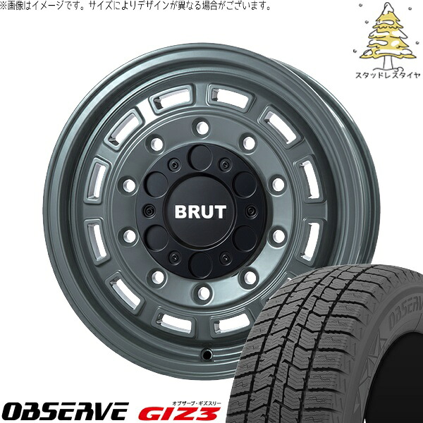 ハイエース専用 215/65R16 スタッドレスタイヤ ホイール 4本セット 新品 | トーヨータイヤ (TOYO TIRE) オブザーブ GIZ3 × トライスター (TRISTAR) ブルート BR-70 アーバンカーキ 16インチ 6.5J +38 6穴139.7|タイヤショップ オールテレーン