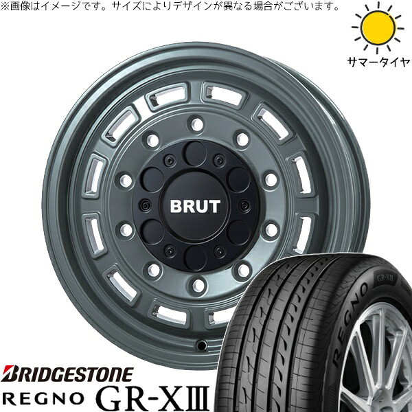 ハイエース専用 215/65R16 サマータイヤ ホイール 4本セット 新品 | ブリヂストン (BRIDGESTONE) レグノ GR-X3 RV × トライスター (TRISTAR) ブルート BR-70 アーバンカーキ 16インチ 6.5J +38 6穴139.7