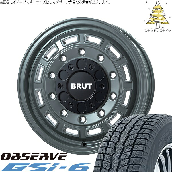 ハイエース専用 215/70R16 スタッドレスタイヤ ホイール 4本セット 新品 | トーヨータイヤ (TOYO TIRE) オブザーブ Gsi-6 &times; トライスター (TRISTAR) ブルート BR-70 アーバンカーキ 16インチ 6.5J +38 6穴139.7｜タイヤショップ オールテレーン