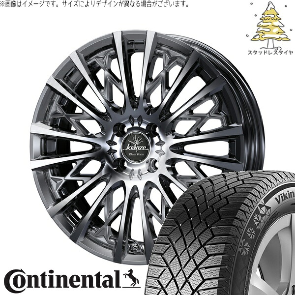フィールダー 195/50R16 サマータイヤ ホイール 4本セット 新品 | コンチネンタル (Continental) バイキングコンタクト7 × ウェッズ (WEDS) クレンツェ シュリット 855EVO SBC/ポリッシュ 16インチ 6.5J +40 4穴100